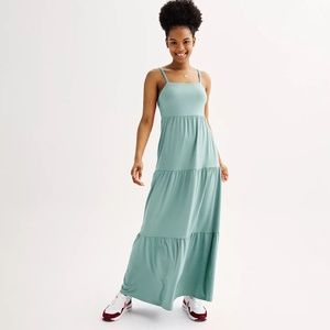So Misses/Juniors Black Tiered Maxi Dress Large
